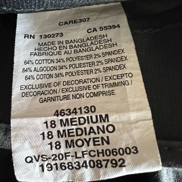 NWT Lee Trouser Pants, Gray, Size 18 - Picture 7 of 7